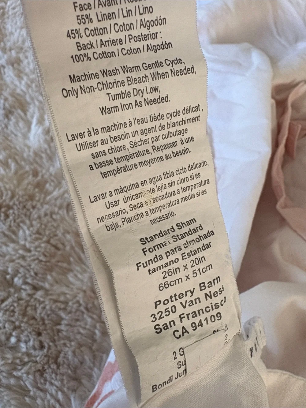 Pottery Barn Ana Medallion linen cotton  Sham standard Blush